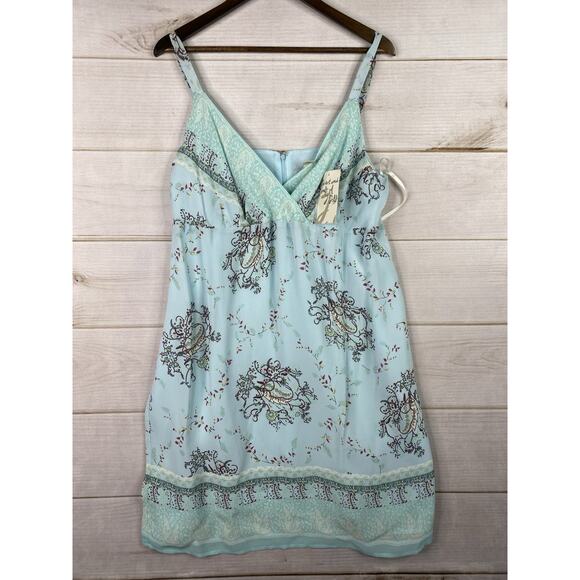 J Jill Dress Sz 18P Blue Floral Lined Chiffon Mini Slip Sleeveless Zip Boho NWT - Picture 1 of 10